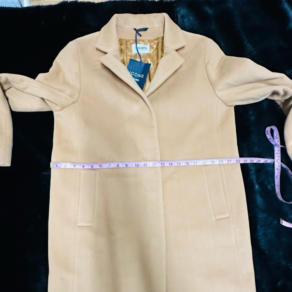 ICONS By Cinzia Rocca Wool Blend Tan Long Coat - Picture 5 of 16